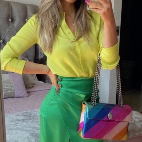 Zara Satin Effect Blouse Size M - Picture 3 of 8